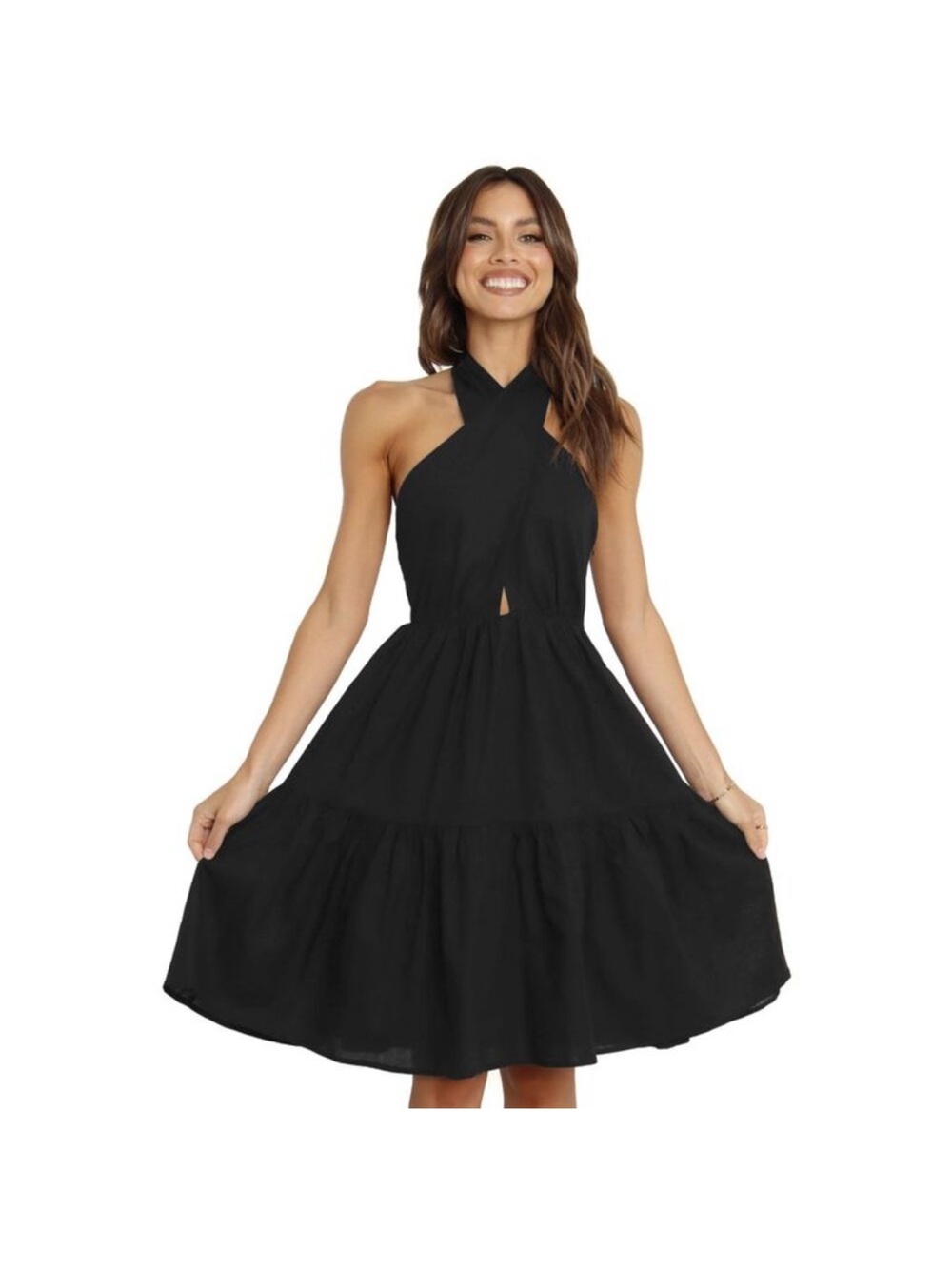 Petal & Pup Womens Marielle Halter Dress US 2 Black AUS 6 - NWT $84